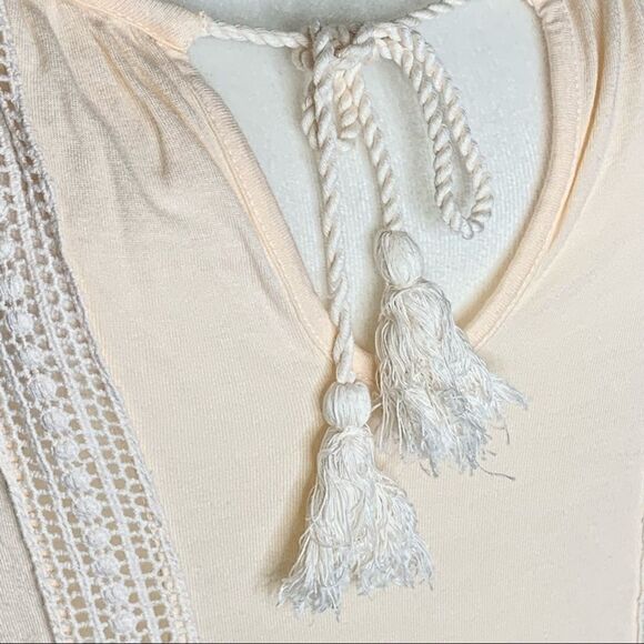 Lucky Brand Peach lace peasant top - Picture 4 of 11